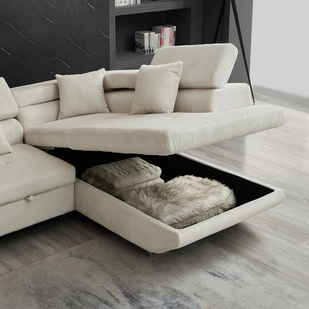 Sofá Cama Seccional con Sistema Baúl 1 1/2 PLAZA LDN-SEC03