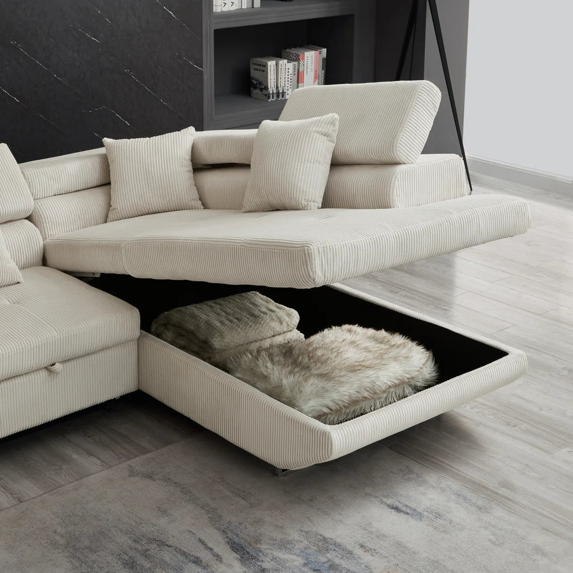 Sofá Cama Seccional con Sistema Baúl 1 1/2 PLAZA LDN-SEC03