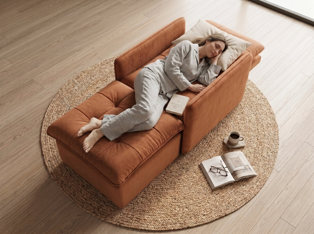 VERA Sofá Cama 1 Plaza + Puff